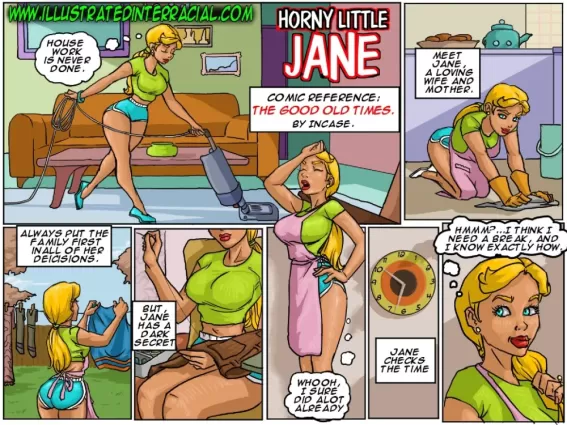 Illustrated interracial- Horny Little Jane - Big Boobs