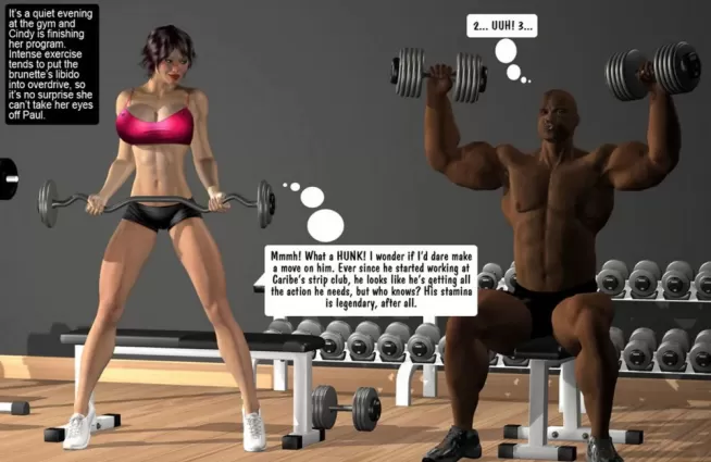 Cindy & Paul at the Gym - 3d