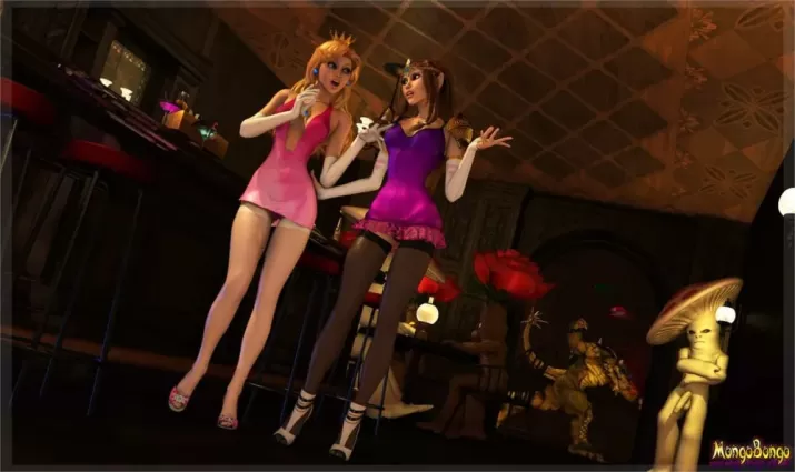 Peach and Zelda – New Years - 3d