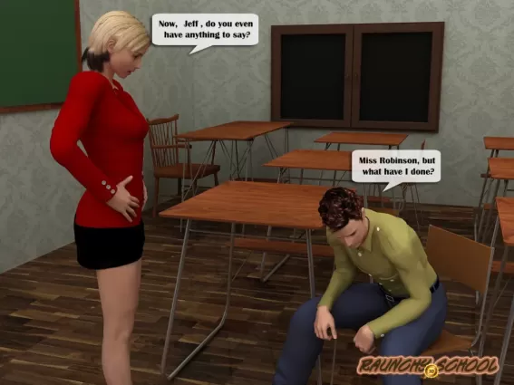 Teacher humps a bad boy and lets another join - 3d