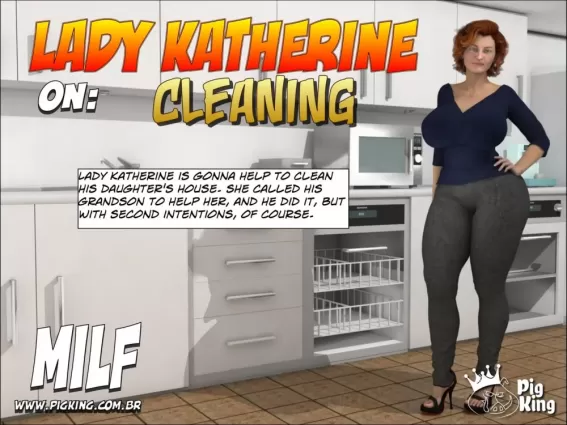 Lady Katherine on Cleaning- Pigking - 3d